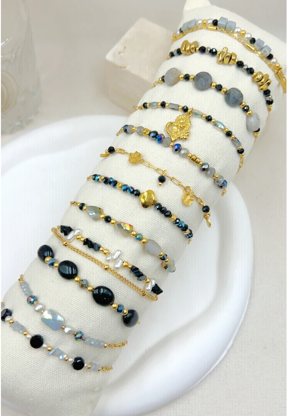 Bracelet perles noires