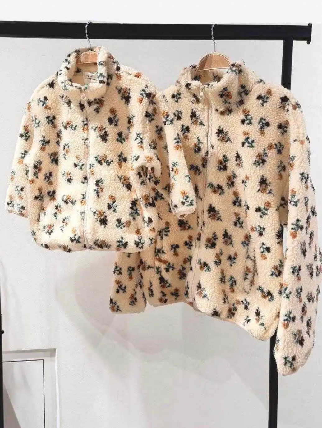 Veste à fleurs en Teddy