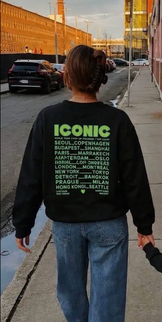 Sweat Iconic noir et vert
