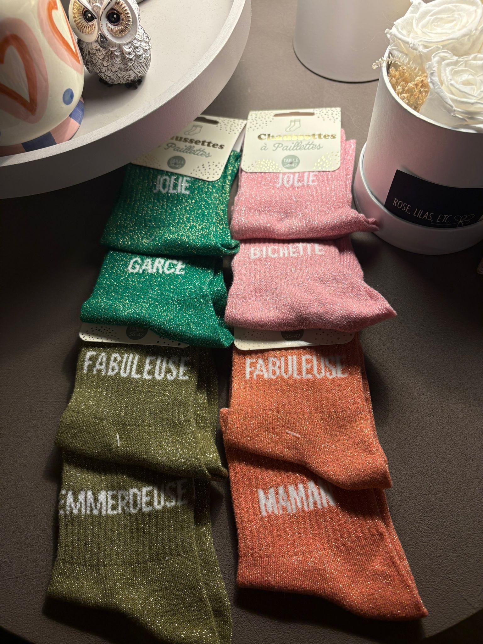 Chaussettes à Paillettes 2 mots