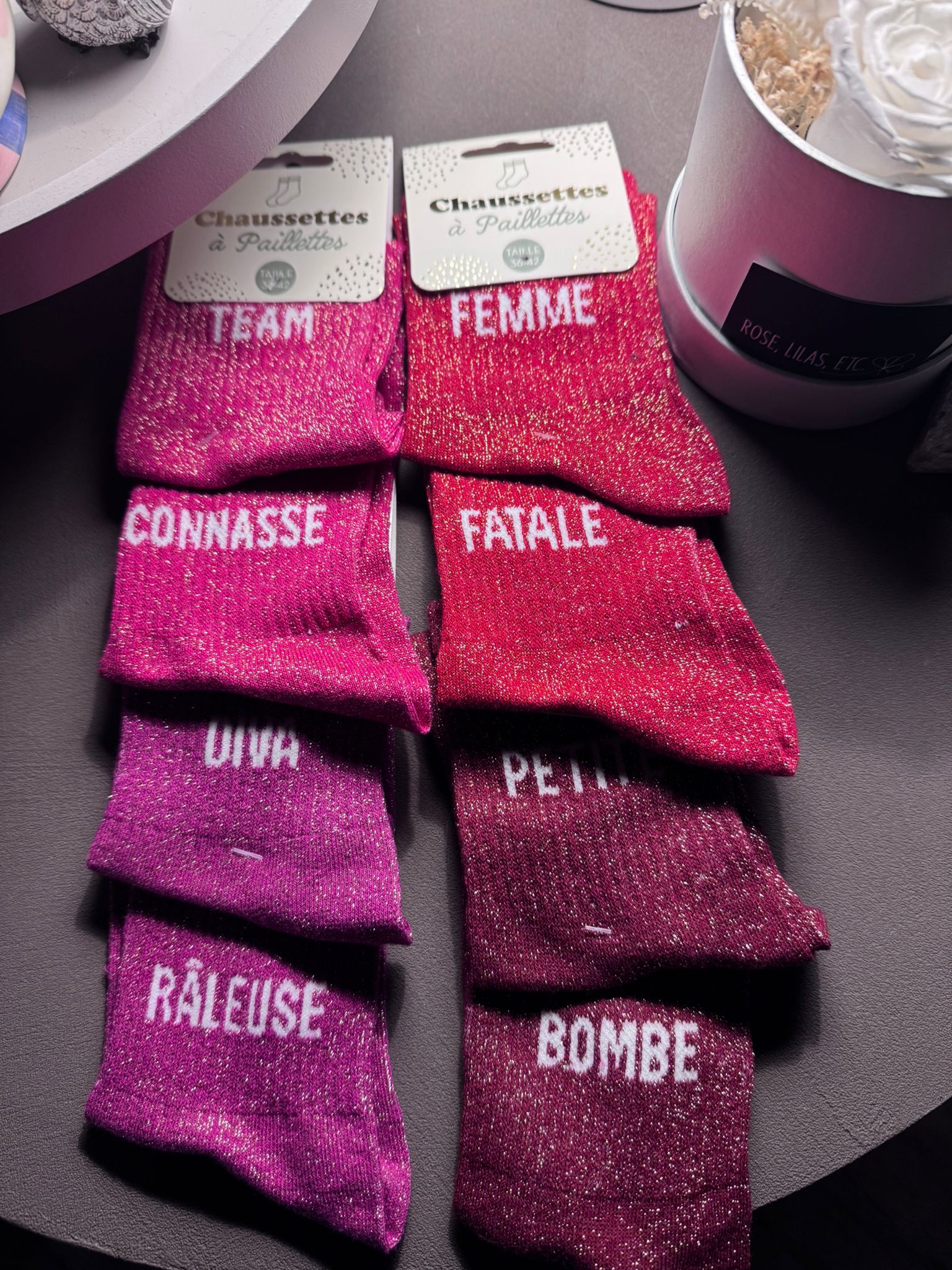 Chaussettes à Paillettes 2 mots