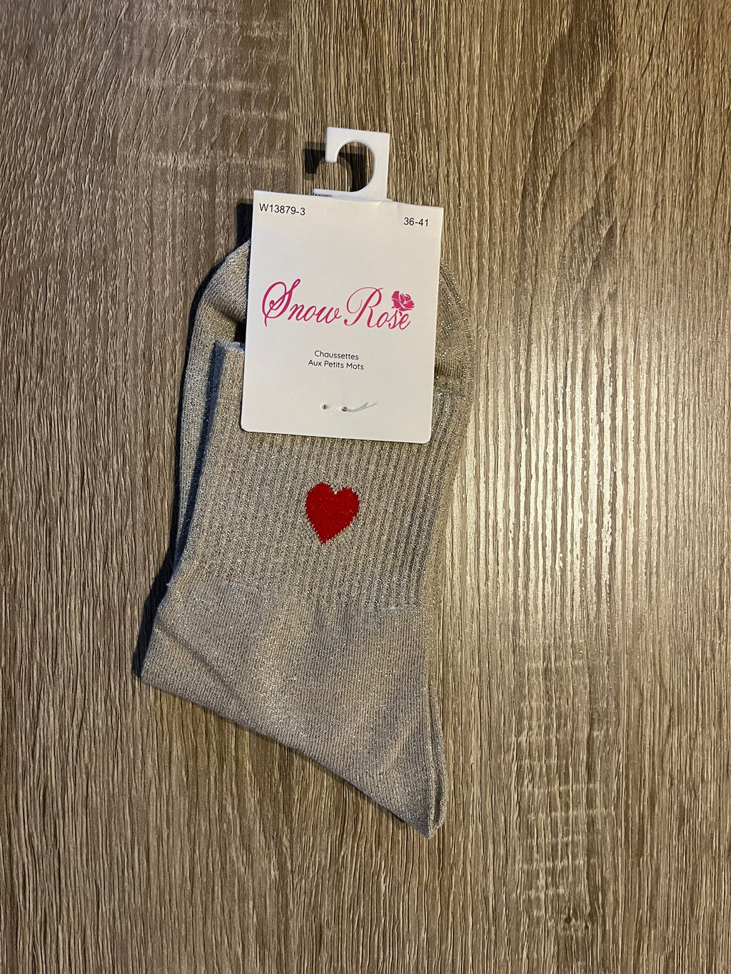 Chaussette unie avec coeur