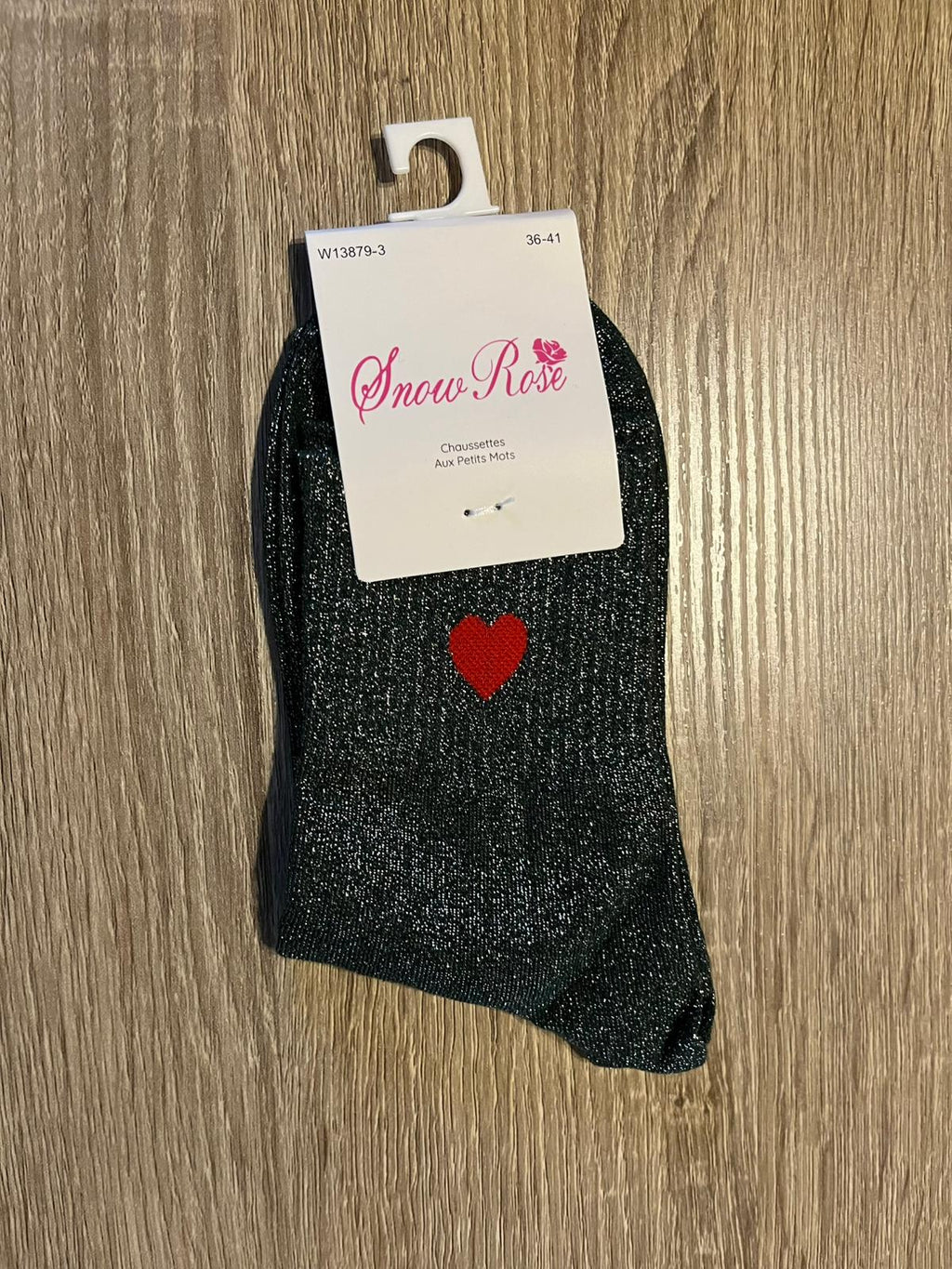 Chaussette unie avec coeur