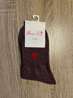 Chaussette unie avec coeur