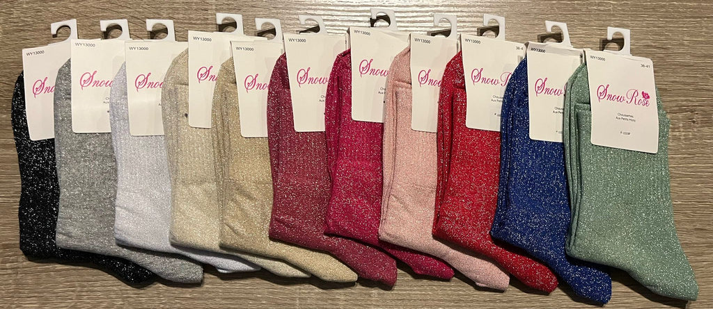 Chaussettes à paillettes unies