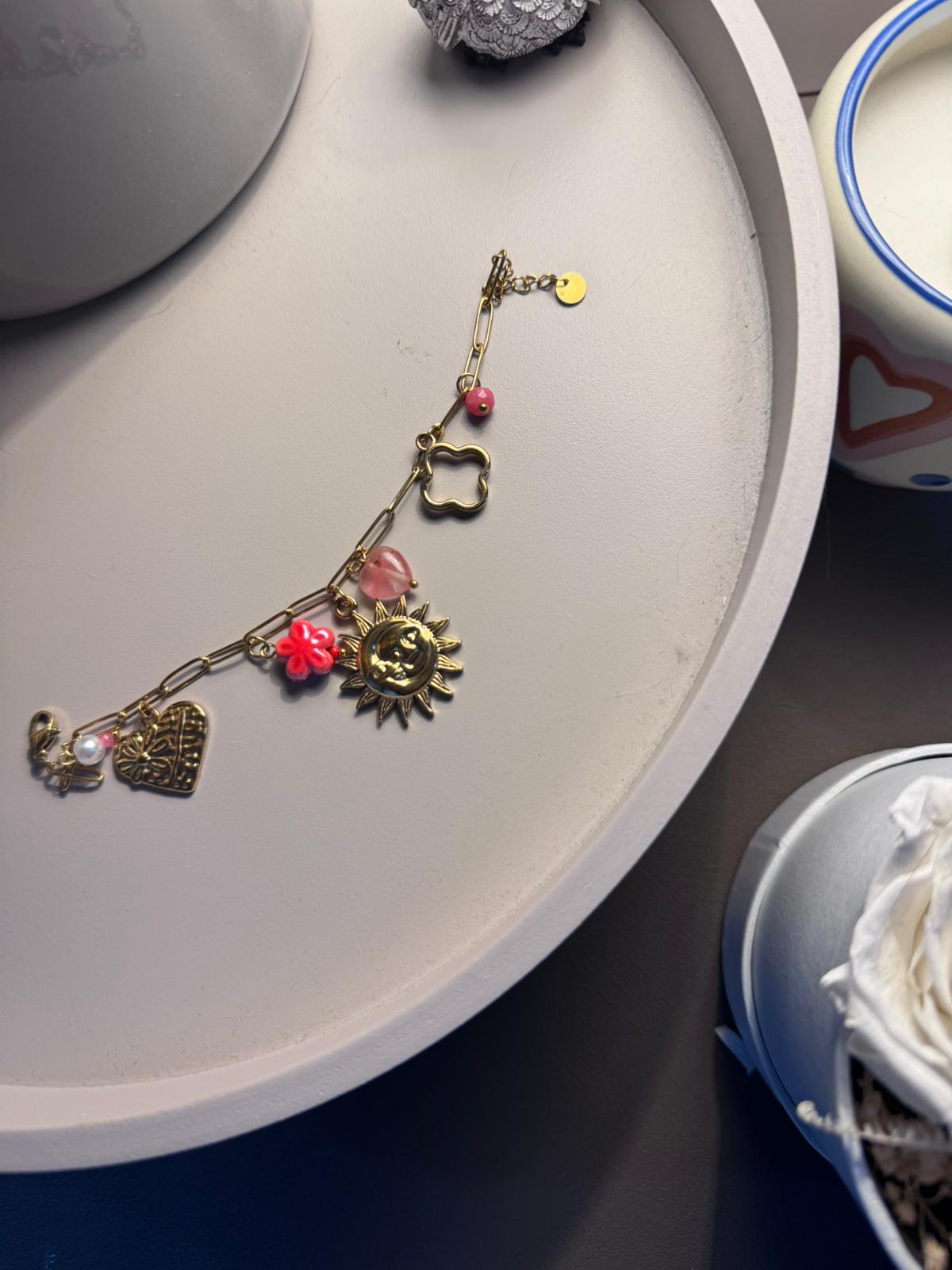 Bracelet  soleil et coeur